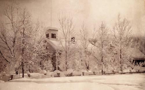 Plumas County Courthouse in Snow (ca. 1889)